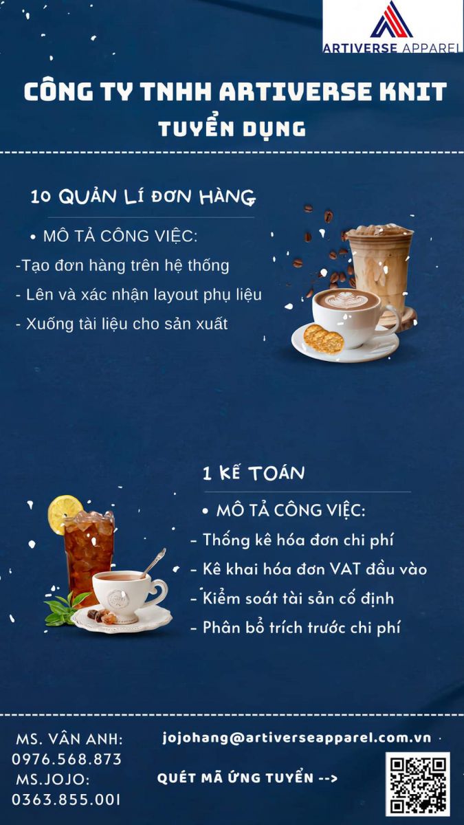 CÔNG TY TNHH ARTIVERSE KNIT TUYỂN DỤNG